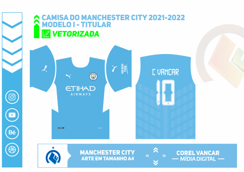 Camisa Manchester City I 21/22 Versão Jogador + Personalização Grátis -  Imports do vale